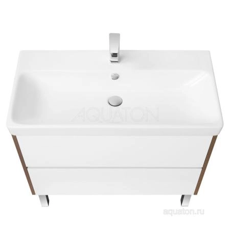 Тумба под раковину AQUATON Сканди 90 белая, дуб рустикальный 1A251901SDZ90