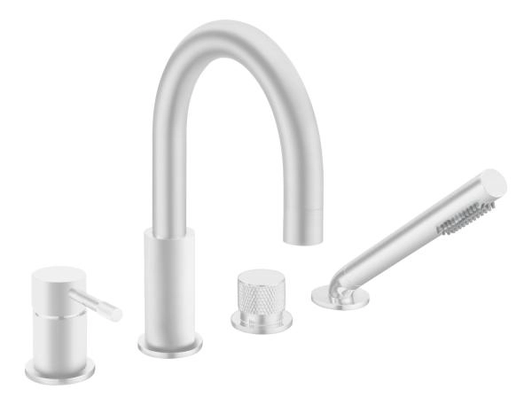 Смеситель врезной на борт ванны Boheme UNO Matt White 460-MW