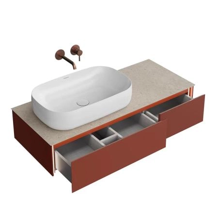 Тумба Kerama Marazzi MAGICA МАДЖИКА MA.120.2\VR.M подвесная 120, 2 ящика, венецианский красный матовый