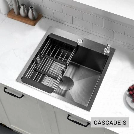 Мойка кухонная Esbano CASCADE-S 500х500х230 оружейная сталь PVD покрытие