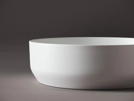 Умывальник чаша накладная круглая (цвет Белый Матовый) Element 390x390x120мм