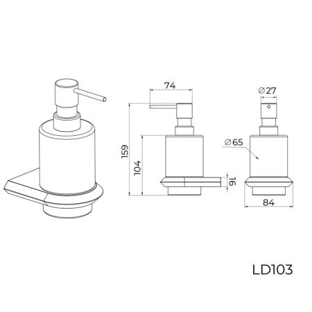 Дозатор жидкого мыла KNOTLOR SPACE LD103BL, черный