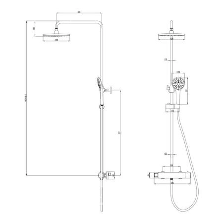 Душевая система Lemark Bronx LM3770BL для душа термостат , черный