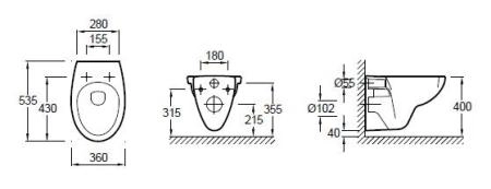 Унитаз Jacob Delafon Patio E4187 подвесной