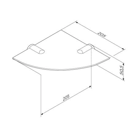 Стеклянная полка угловая AM.PM X-Joy A8434900 хром