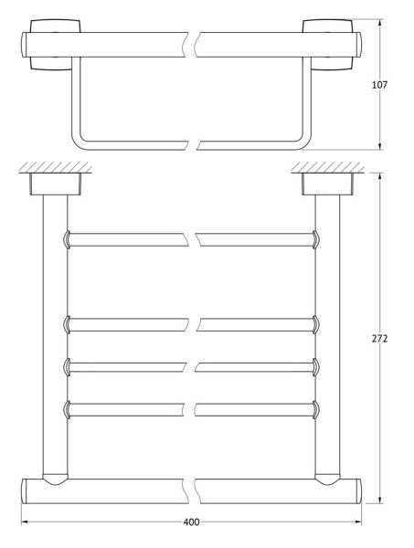 Полка для полотенец FBS Esperado ESP 040 со штангой 40 cm хром