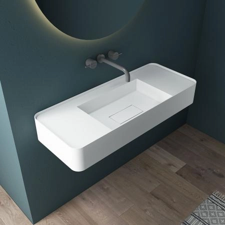 Раковина Vincea VWB-6S312MW, 1200*400*150, подвесная, цвет белый матовый искусственный камень