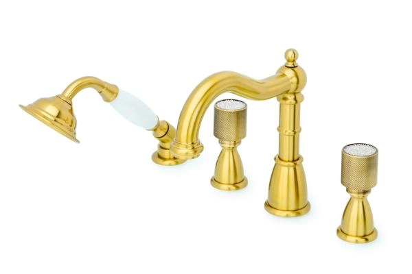 Смеситель врезной 4отв. Boheme ROYAL CRISTAL, бронза_Комплект 391-Royal/CRST
