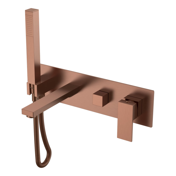 Смеситель для ванны Boheme встроенный Qubic Brushed Bronze 474-2-BRB