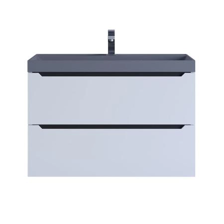 Тумба с раковиной для ванной Uperwood Tanos-Classic Quartz 80 см, белая графит/бетон