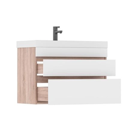 Тумба для ванной Volna Conty 80.2Y Белый/дуб сонома подвесная (9696) раковина отдельно
