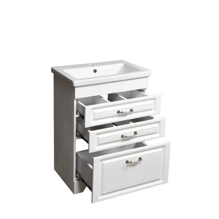 Тумба под умывальник Stella Polar Кармела 60, 3 ящ., ольха белая, Сомо 60