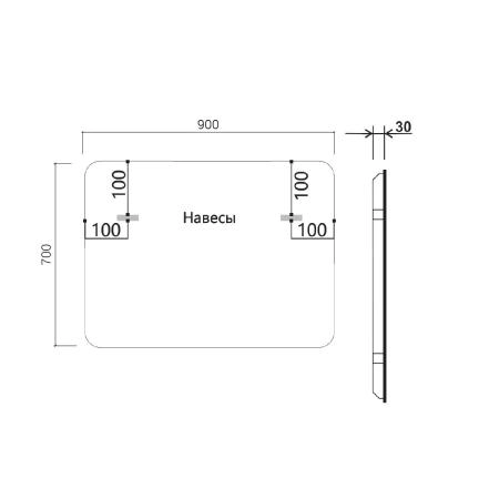 Зеркало Vincea LED VLM-3VC900 900х700 c сенсорным выключателем и диммером