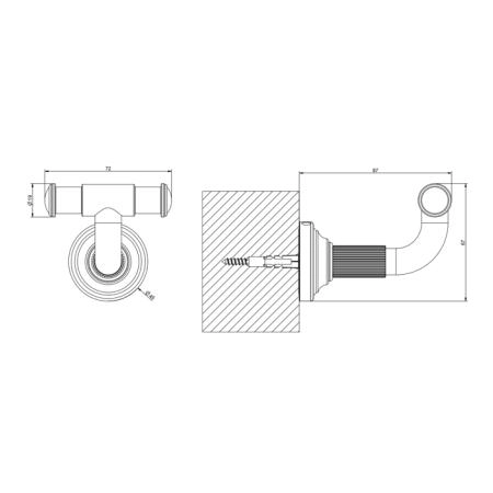 Gessi Venti20 Крючок двойной, цвет: Copper Brushed PVD