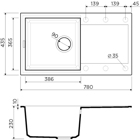 Кухонная мойка Omoikiri Sakaime 78-BE 4993112, 780х435, ваниль