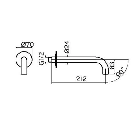 Plumberia Selection IXO Излив для раковины, настенный, длина 21см., цвет: графит