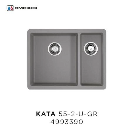 Кухонная мойка Omoikiri Kata 55-2-U-GR 4993390, 540х420, Leningrad Grey