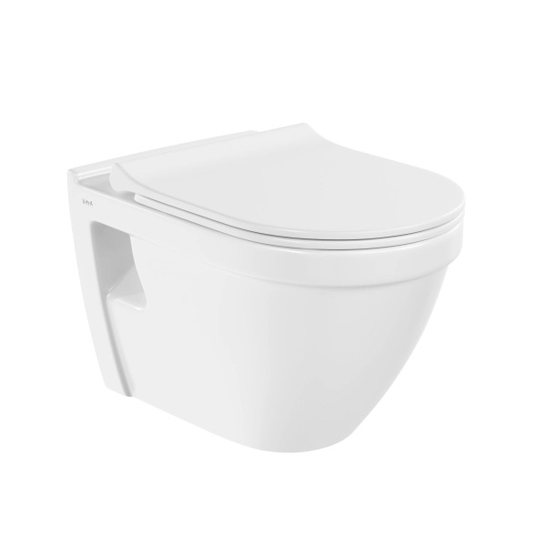 Инсталляция с унитазом VitrA S50 9003B003-7203 комплект 4 в 1 с сиденьем микролифт безободковый цвет клавиши глянцевый белый