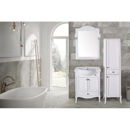 Тумба под раковину ASB-Woodline Салерно 65 патина серебро