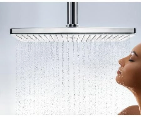 Hansgrohe 24006400 Rainmaker Select Верхний душ 460х300 мм, 3 реж., потол. кроншт.100 мм белый / хром