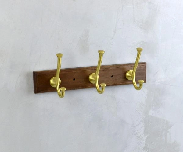 Планка с 3я крючками матовое золото BRONZE DE LUXE Forest (10708G ) золото-темное дерево