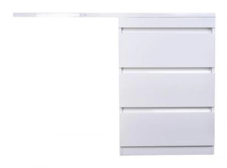 Тумба Style Line Elfante Даллас 130, 3 ящ., Люкс белая, PLUS напольная