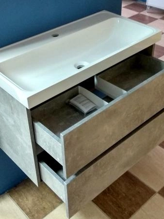 Тумба Belux Париж НП 90-02 Бетон Чикаго под умывальник Париж ПА 900