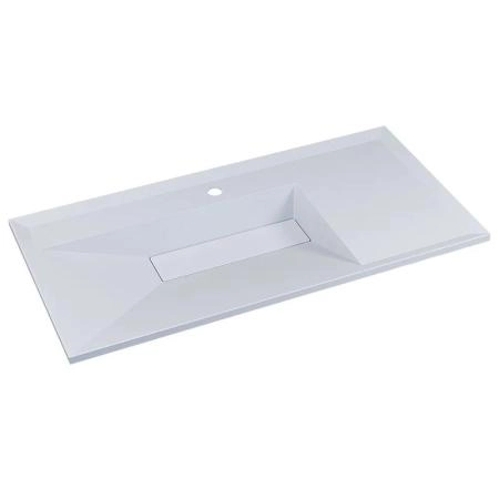 Раковина для ванной полувстраиваемая Uperwood Lotus 100 см, прямоугольная, белая глянцевая