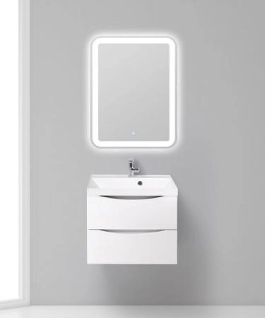 Тумба под раковину Belbagno MARINO Bianco Lucido подвесная 600x450x500 MARINO-600-2C-SO-BL-P