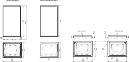 Поддон к душевому углу Дрим 90х110 (левое исполнение, прямоугольный поддон на раме-подставке с устройством слива)