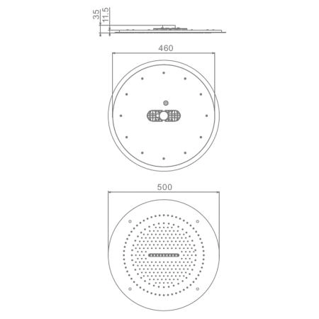Верхний душ RAGLO R452.04.09, потолочный, графит