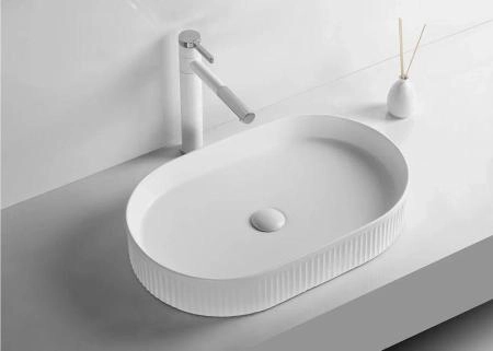 Раковина Cerutti SPA CR8009 накладная, белая, овальная 580х360х100