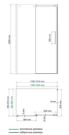 Душевой уголок WasserKraft Alme 15R07 120x90 см, прямоугольник, раздвижная, универсальная