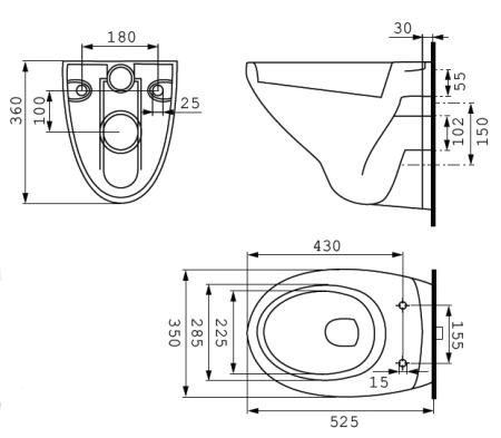 Унитаз с инсталляцией Cersanit Delfi + Black SET-DEL/Black/TPL/Cg-w