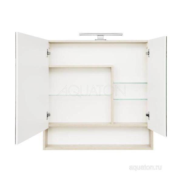 Зеркальный шкаф AQUATON Сканди 90 белый, дуб верона 1A252302SDB20