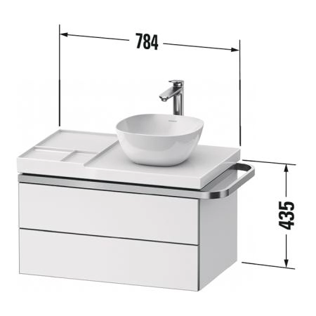 Duravit Aurena Тумба подвесная под раковину 78.4x80.2x49.2см, цвет: графит матовый/шпон черное дерево