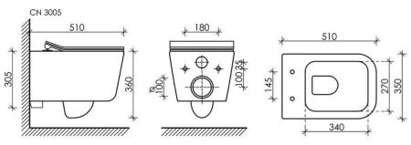 Подвесной унитаз New Day Rimless