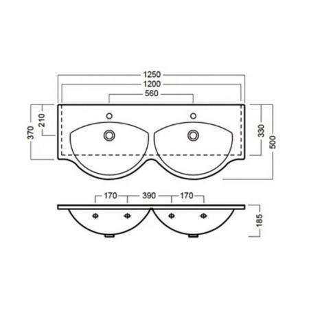 Раковина Hatria Sophie Y0Q5 125x50