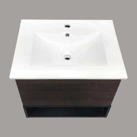 Тумба с раковиной Comforty Франкфурт-60 дуб шоколадно-коричневый