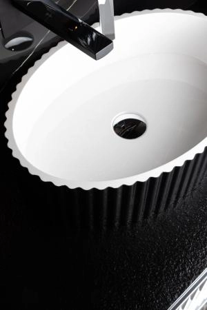 Раковина Boheme Canale рифл глянец чёрный 878-B