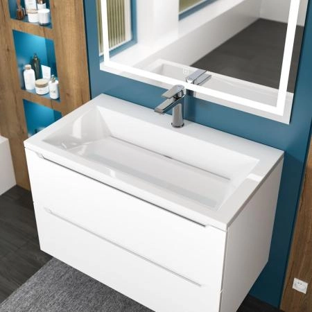 Раковина Uperwood Olivia 80 см, белая глянцевая