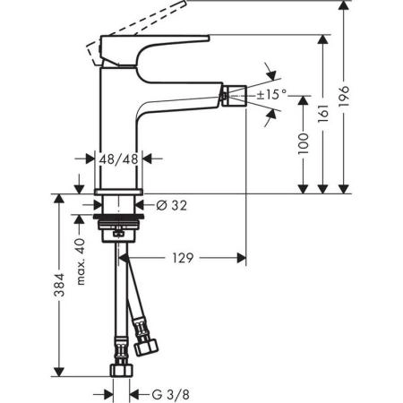 Смеситель Hansgrohe Metropol 32520000 д/биде, хром