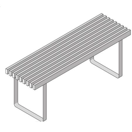 Eﬀegibi Topkapi Скамейка 115x35x44см, цвет:нержавеющая сталь/бирманский тик