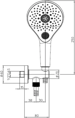 Душевая лейка Bossini Syncronia C12033.030, хром