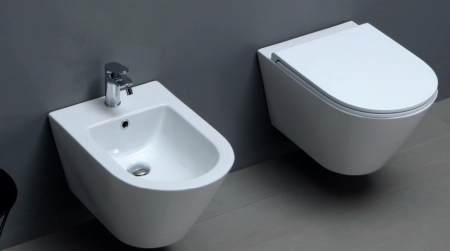 Azzurra Forma Унитаз подвесной безободковый  54х37х34см с сиденьем soft close антигрязевое покрытие, цвет: белый
