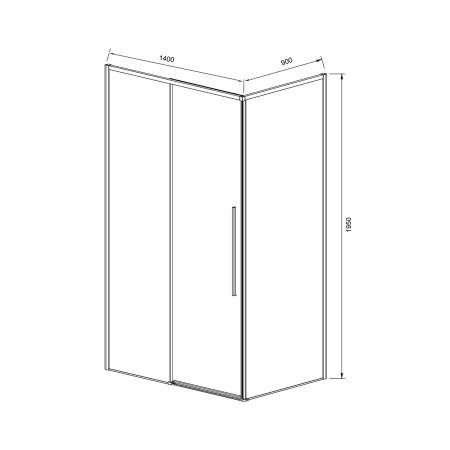 Душевой уголок Vincea Slim-N VSR-4SN9014CGB, 1400*900, черный, стекло тонированное