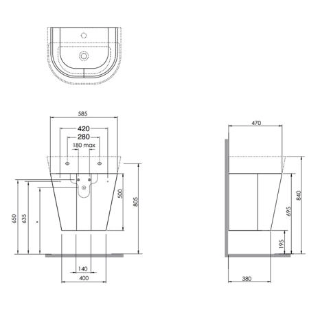 Azzurra Forma Тумба подвесная 60х47х64.5см, с 2 дверцами, с раковиной, цвет: Cement