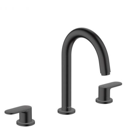 Hansgrohe 71553670 Vernis Blend Смеситель для раковины 151 мм, на 3 отв., со сливным гарнитуром, матовый черный