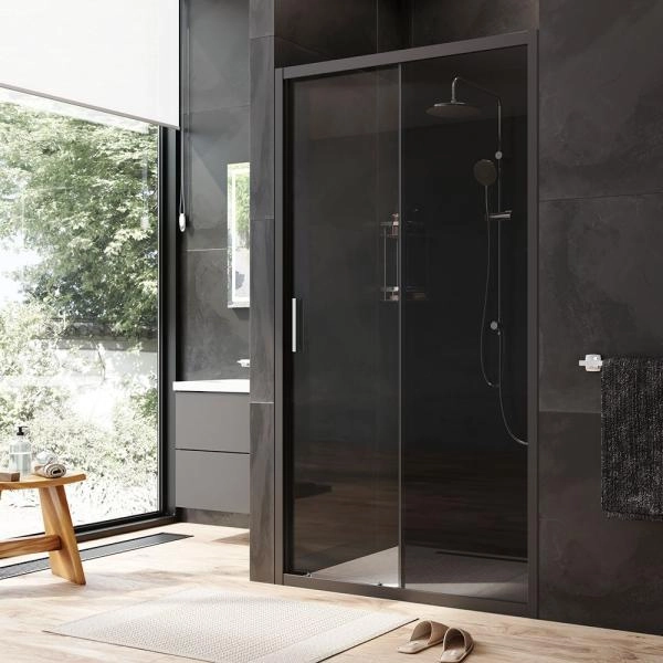 Дверь душевая в нишу AM.PM Gem W90G-110-1-195BG прозрачное, тонированное; профиль черный
