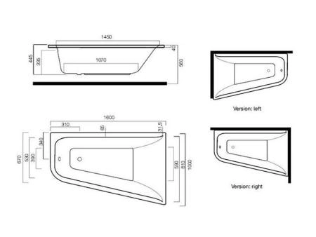 Ванна Am.Pm Spirit W72A-160L100W-A2 160х100 см левая